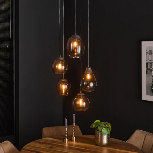 Hanglamp 5L Mix Getrapt - Amber - Afbeelding 4