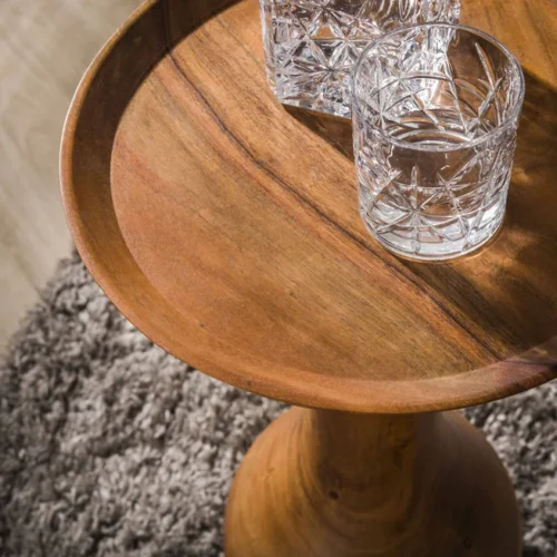 Ronde Bijzettafel Kiara Acaciahout - 35cm - Afbeelding 2