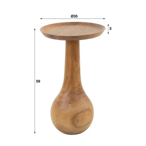 Ronde Bijzettafel Kiara Acaciahout - 35cm - Afbeelding 4