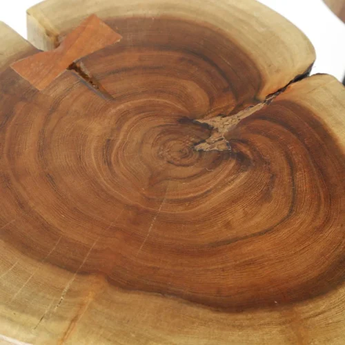 Ronde Bijzettafel Boomstam Acaciahout - 32cm - Afbeelding 5