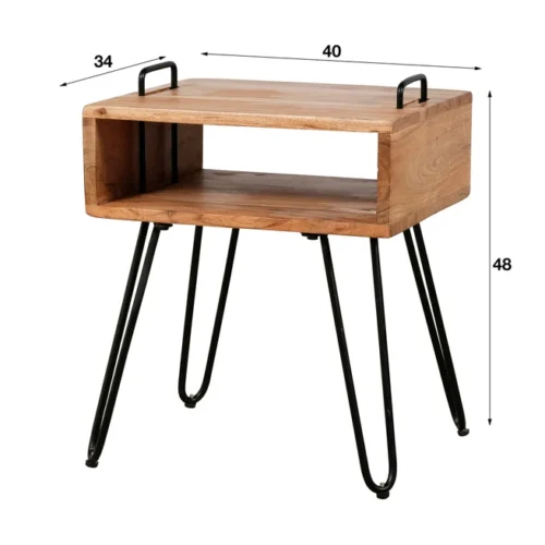 Nachtkastje Quadro Acaciahout Naturel - Afbeelding 7