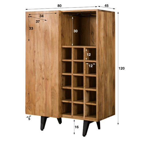Dressoir Block Massief Acaciahout 180cm - Naturel - Afbeelding 21