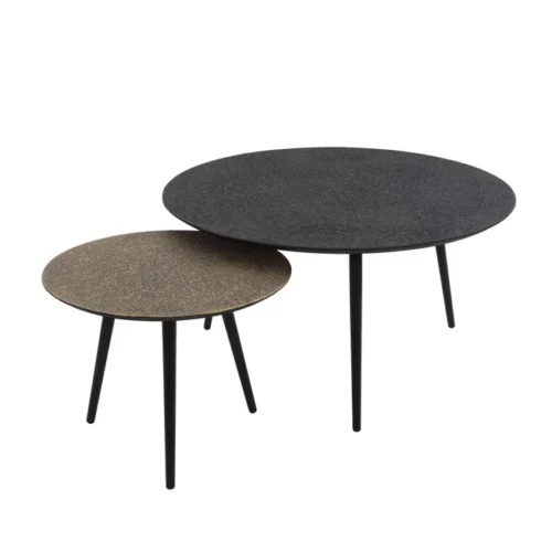 Ronde Salontafel Duo metaal set van 2 stuk - Goud/zwart - Afbeelding 3