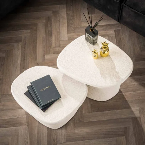 Organische Salontafel Stone Organic Set van 2 stuks - Wit - Afbeelding 3