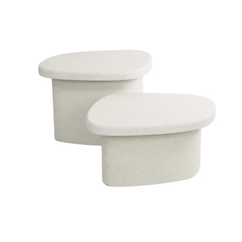 Organische Salontafel Stone Organic Set van 2 stuks - Wit - Afbeelding 4