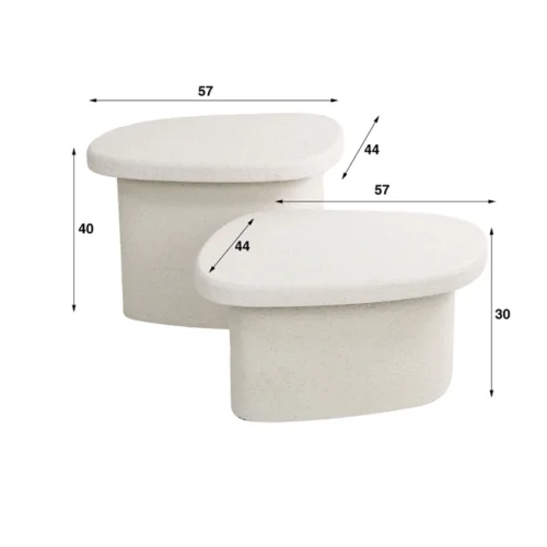 Organische Salontafel Stone Organic Set van 2 stuks - Wit - Afbeelding 5