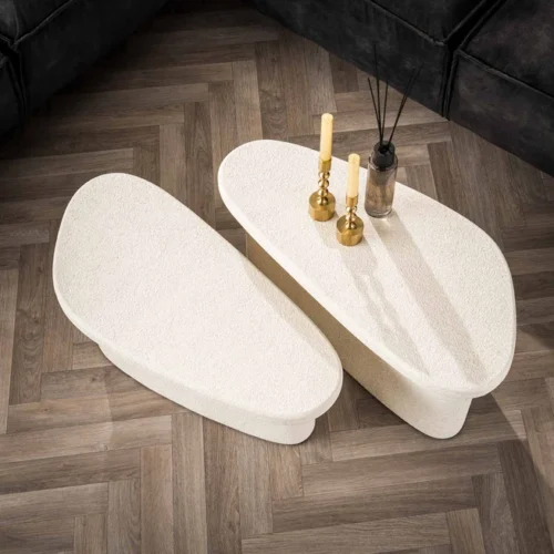 Organische Salontafel Stone Organic XL Set van 2 stuks - Wit - Afbeelding 3
