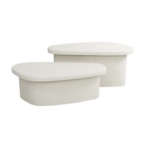 Organische Salontafel Stone Organic XL Set van 2 stuks - Wit - Afbeelding 5
