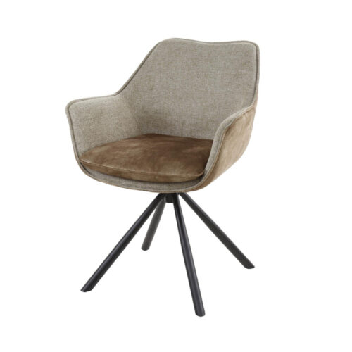 Draaibare Eetkamerstoel Two Tone - Champagne Velvet - Afbeelding 3