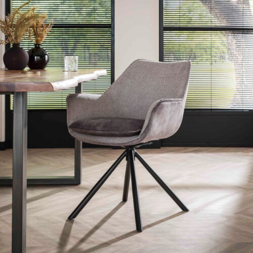 Draaibare Eetkamerstoel Two Tone - Zilver Velvet (showroom model)
