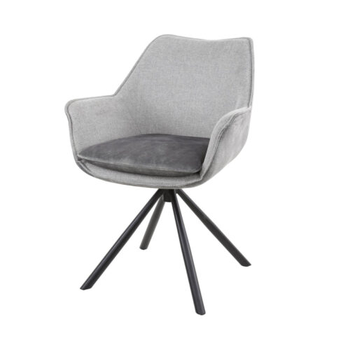 Draaibare Eetkamerstoel Two Tone - Zilver Velvet (showroom model) - Afbeelding 3