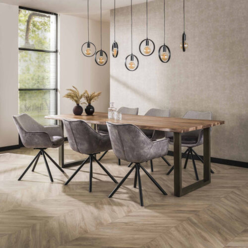 Draaibare Eetkamerstoel Two Tone - Zilver Velvet (showroom model) - Afbeelding 2