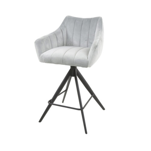 Draaibare Barstoel Cinema Velvet - Zilver (zithoogte 68cm) - Afbeelding 2