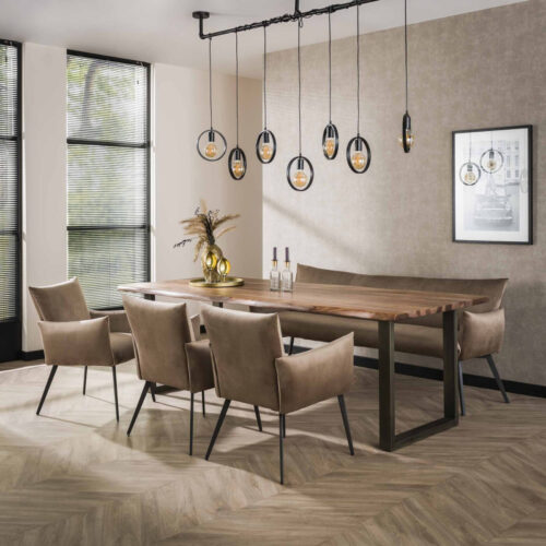 Eetkamerstoel Lobby - Velours Champagne - Afbeelding 2