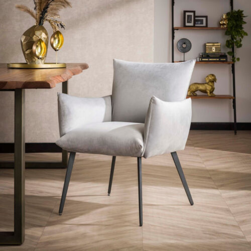 Eetkamerstoel Lobby - Velours Zilver