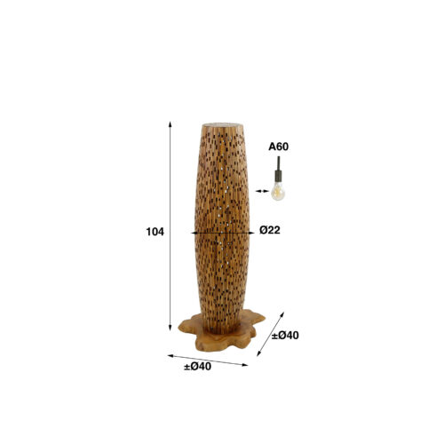 Vloerlamp Bars Small 104cm 2 lampen Teakhout - Afbeelding 8