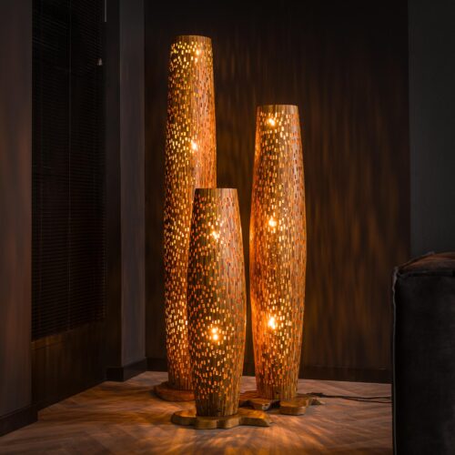 Vloerlamp Bars Large 184cm 4 lampen Teakhout