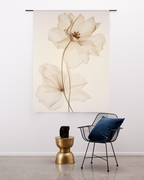 Wandkleed White Flowers - zelf samenstellen