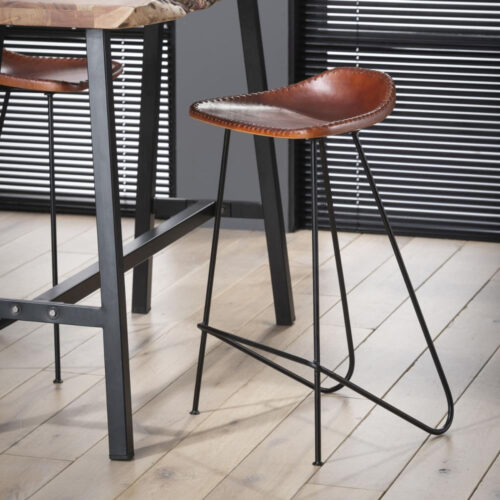 Barkruk Cow Vintage - Leder - Bruin (zithoogte 70cm)