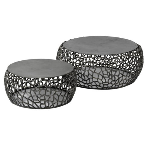 Ronde Salontafel Maze Metaal Set van 2 stuks - Afbeelding 3