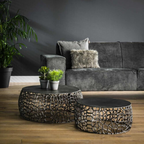 Ronde Salontafel Maze Metaal Set van 2 stuks