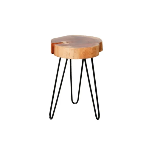 Ronde Bijzettafel Boomstam Acaciahout - 32cm