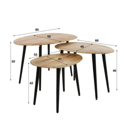Salontafel Organisch - Set van 3 stuks - Afbeelding 6