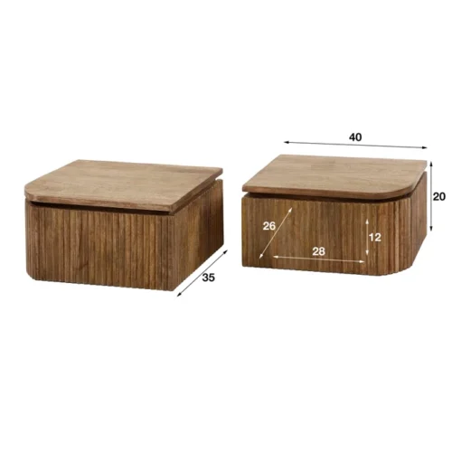 Hangend Nachtkastje Wave - Set van 2 Stuks - Afbeelding 5