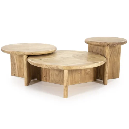 Bijzettafel Leoti Acaciahout - Naturel 45cm - Afbeelding 4