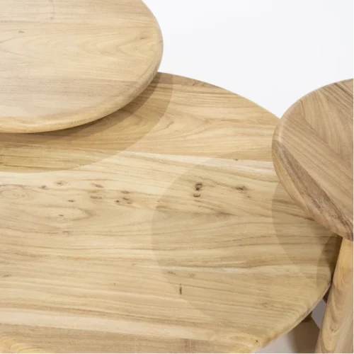 Bijzettafel Leoti Acaciahout - Naturel 45cm - Afbeelding 5