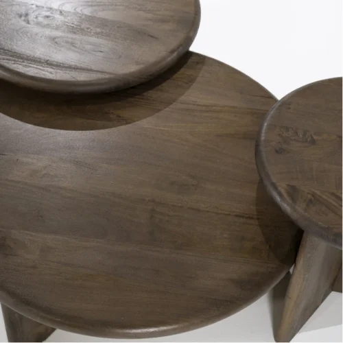 Salontafel Leoti Mangohout - Bruin 80cm - Afbeelding 4