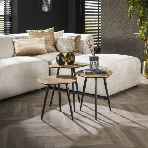 Organische Salontafel Pure Metaal Set van 3 stuks - Brons