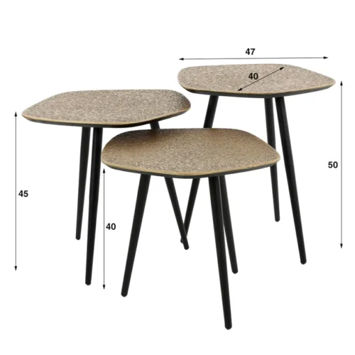 Organische Salontafel Pure Metaal Set van 3 stuks - Brons - Afbeelding 5