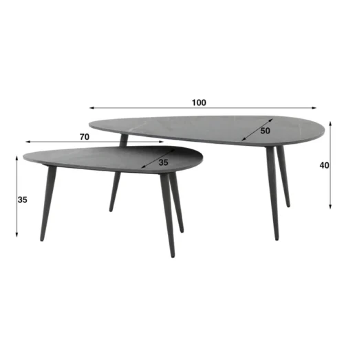 Salontafel Karen - Set van 2 stuks - Afbeelding 4