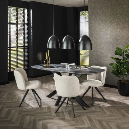 Deens Ovale Eettafel Mousa Keramieklook 180 x 90cm