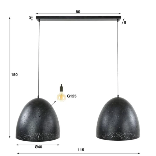Hanglamp Kosmos Ø 40cm - 2 Lampen - Afbeelding 4