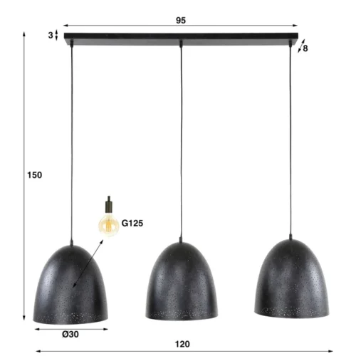 Hanglamp Kosmos Ø35cm - 3 Lampen - Afbeelding 5