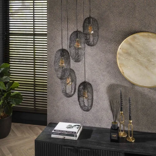Hanglamp Hannah-Getrapt 5 Lampen - Afbeelding 2