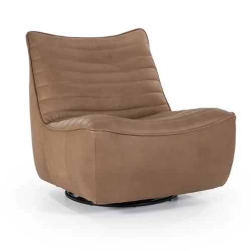 Draaibare Fauteuil Matthew Leer - Bruin - Afbeelding 11