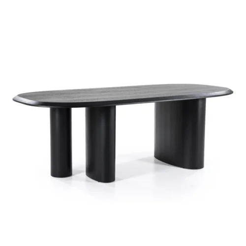 Organische Eettafel Walter Eikenhout 220 x 100cm - Zwart