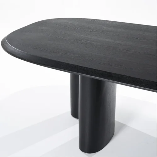 Organische Eettafel Walter Eikenhout 220 x 100cm - Zwart - Afbeelding 9