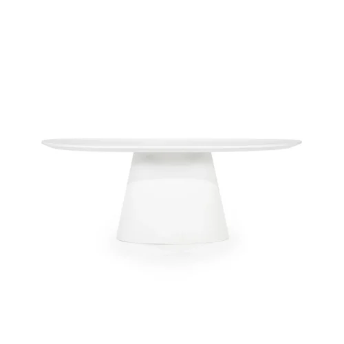 Ovale Eettafel Elin 200 x 110 cm - Wit - Afbeelding 5