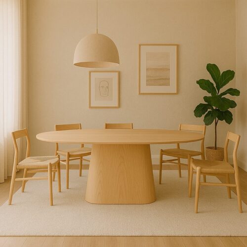 Deens Ovale Eettafel Nola Eikenhout 300 x 110 cm - Naturel - Afbeelding 2