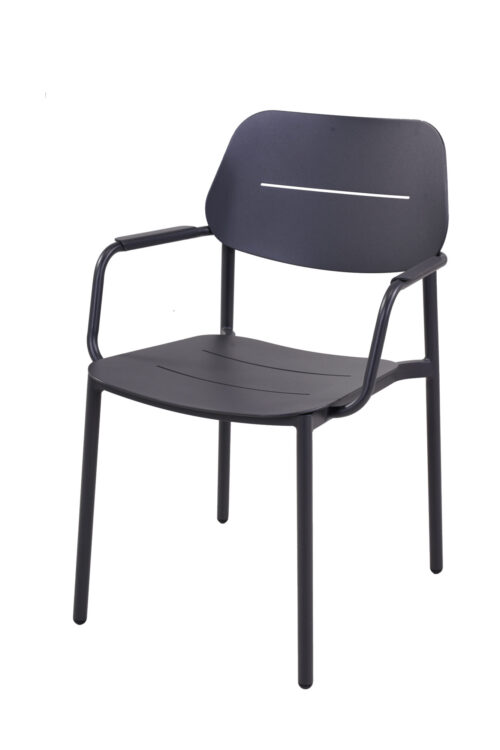 Tuinstoel Courage met aluminium armleuning - Antraciet