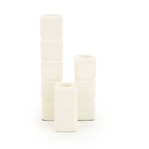 Kaarshouder Cube set van 3 stuks - Beige