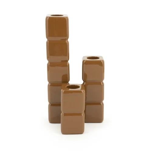 Kaarshouder Cube set van 3 stuks - Mustard - Afbeelding 3