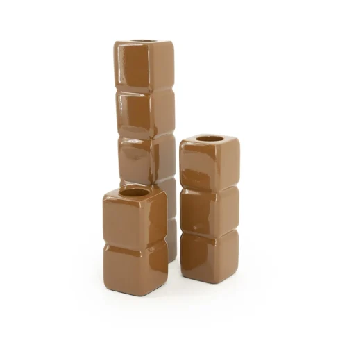 Kaarshouder Cube set van 3 stuks - Mustard - Afbeelding 2