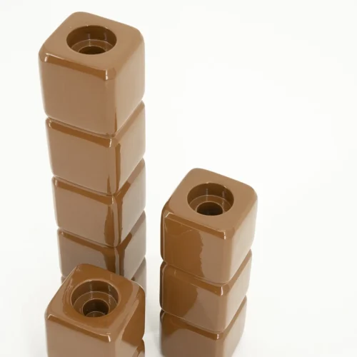 Kaarshouder Cube set van 3 stuks - Mustard - Afbeelding 5