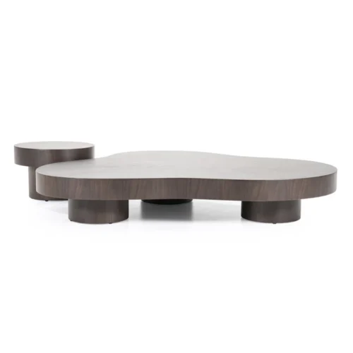 Organische Salontafel Bobbie - donkerbuin - 150 x 110 cm - Afbeelding 10