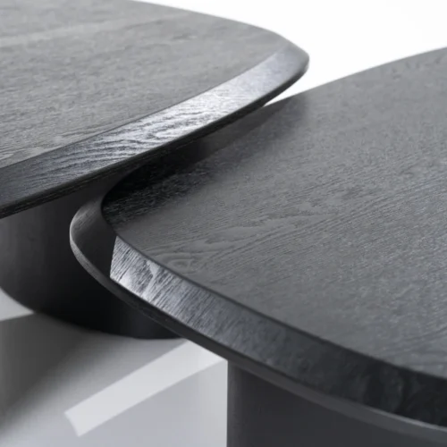 Organische Salontafel Walter Eikenhout Zwart - 96 x 78 cm - Afbeelding 7